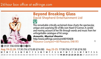 Hazel O'Connor with Cormac De Barra - Edinburgh Fringe Festival 2013